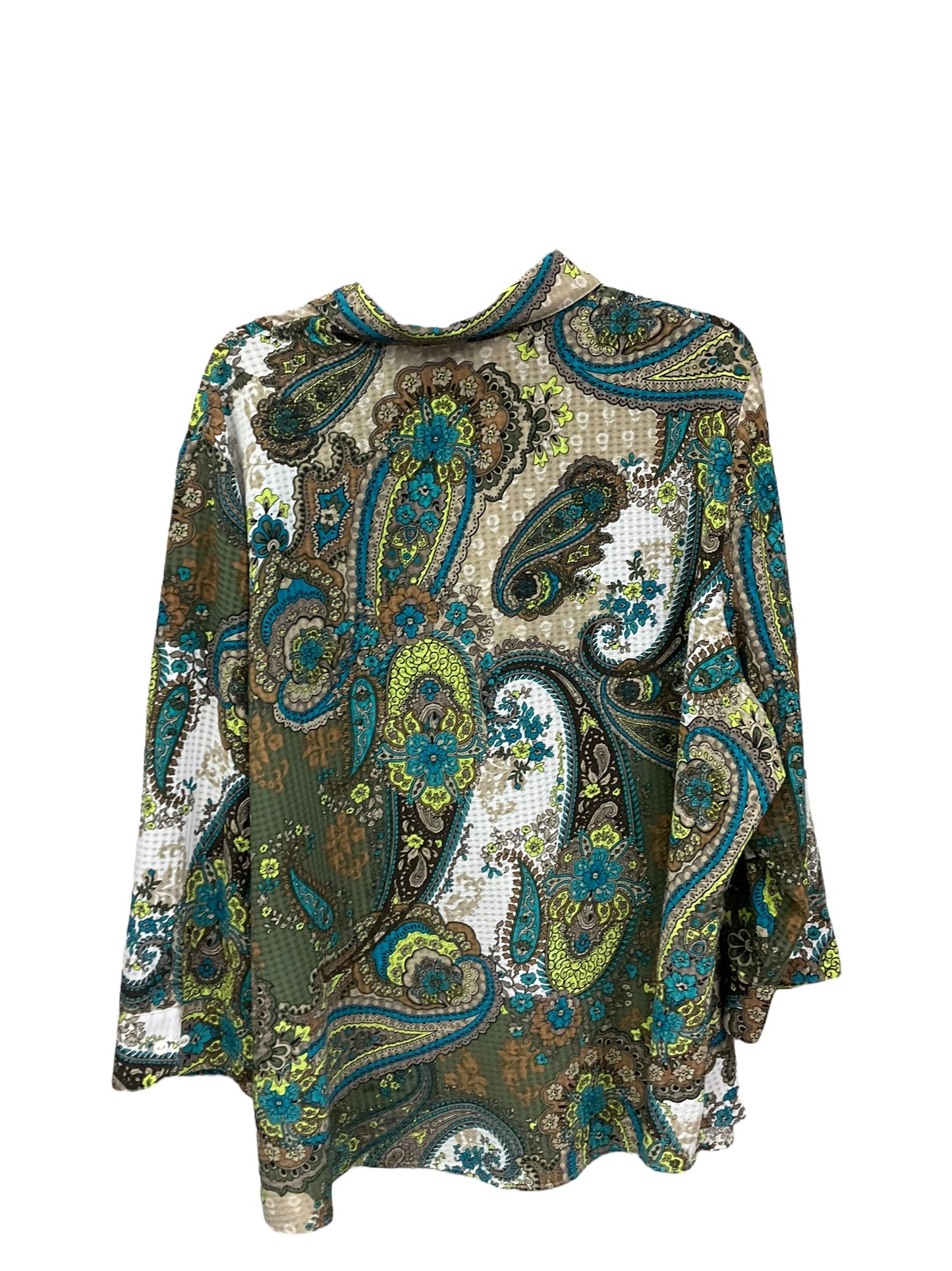 Blouse 3/4 Sleeve By Alia In Multi-colored, Size: 2x