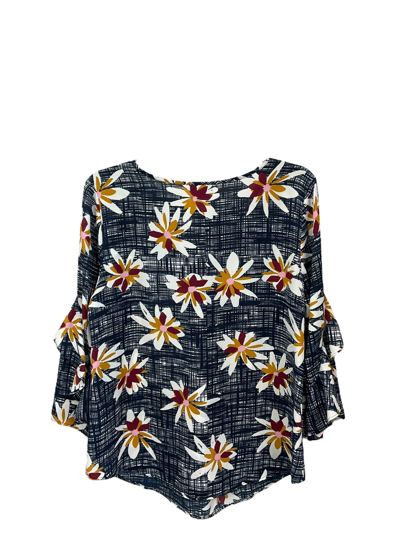 Blouse 3/4 Sleeve By Van Heusen In Flowered, Size: S