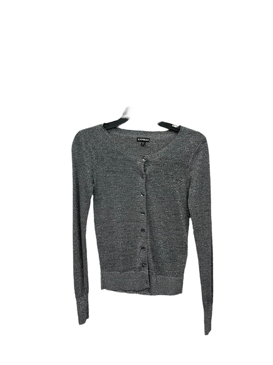 Cardigan By Express In Silver, Size: Xs