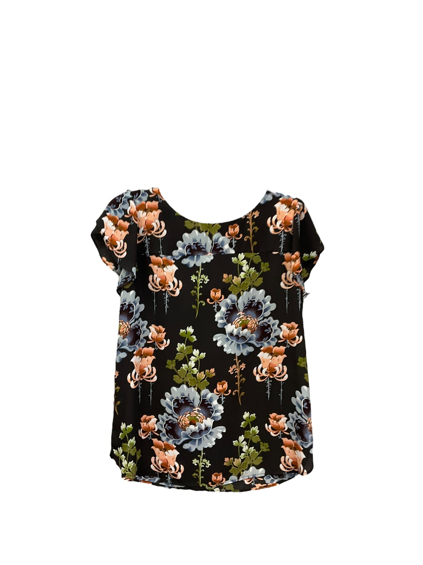 Blouse Short Sleeve By Loft In Floral Print, Size: S