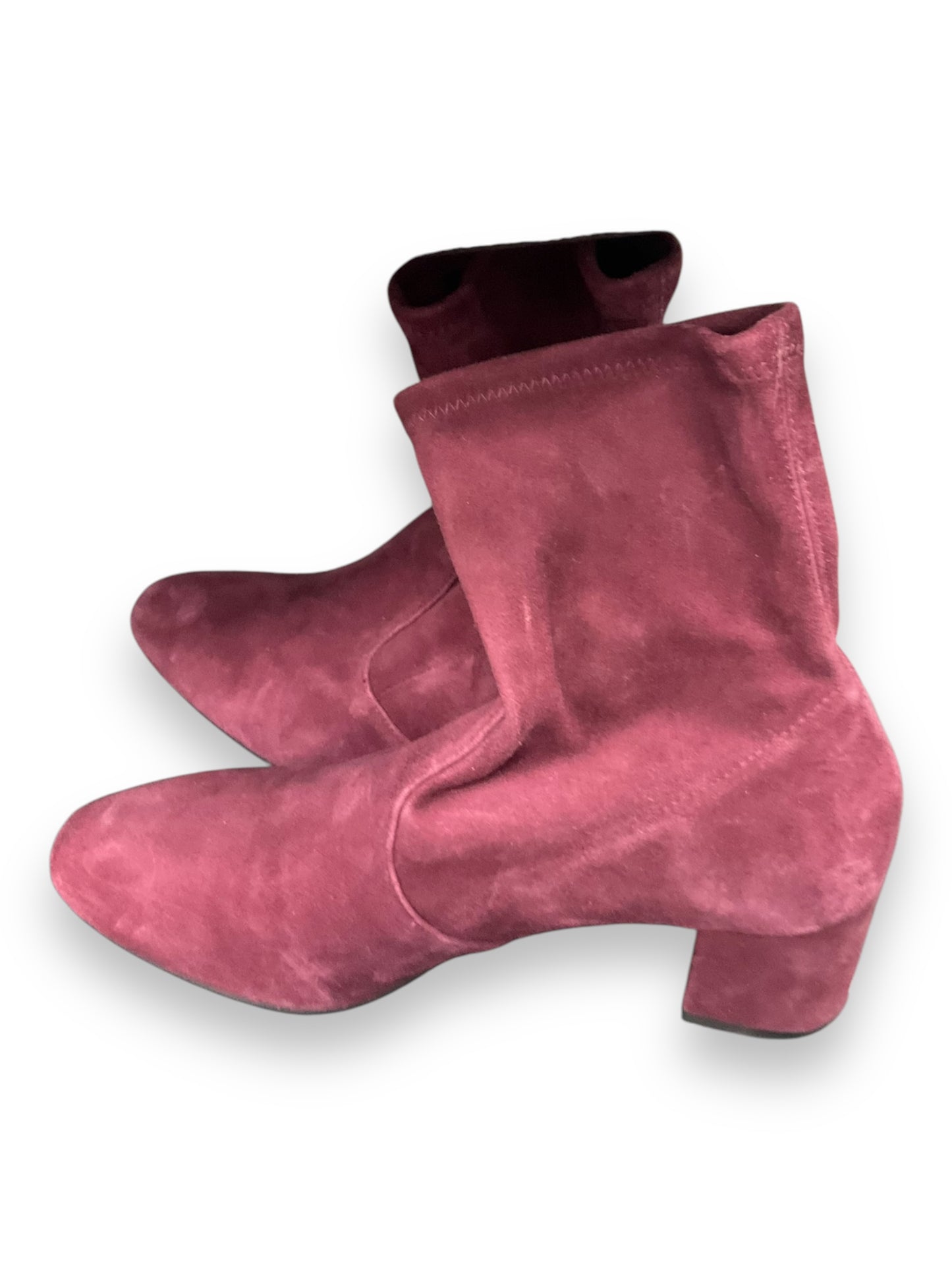 Boots Designer By Stuart Weitzman In Maroon, Size: 7.5