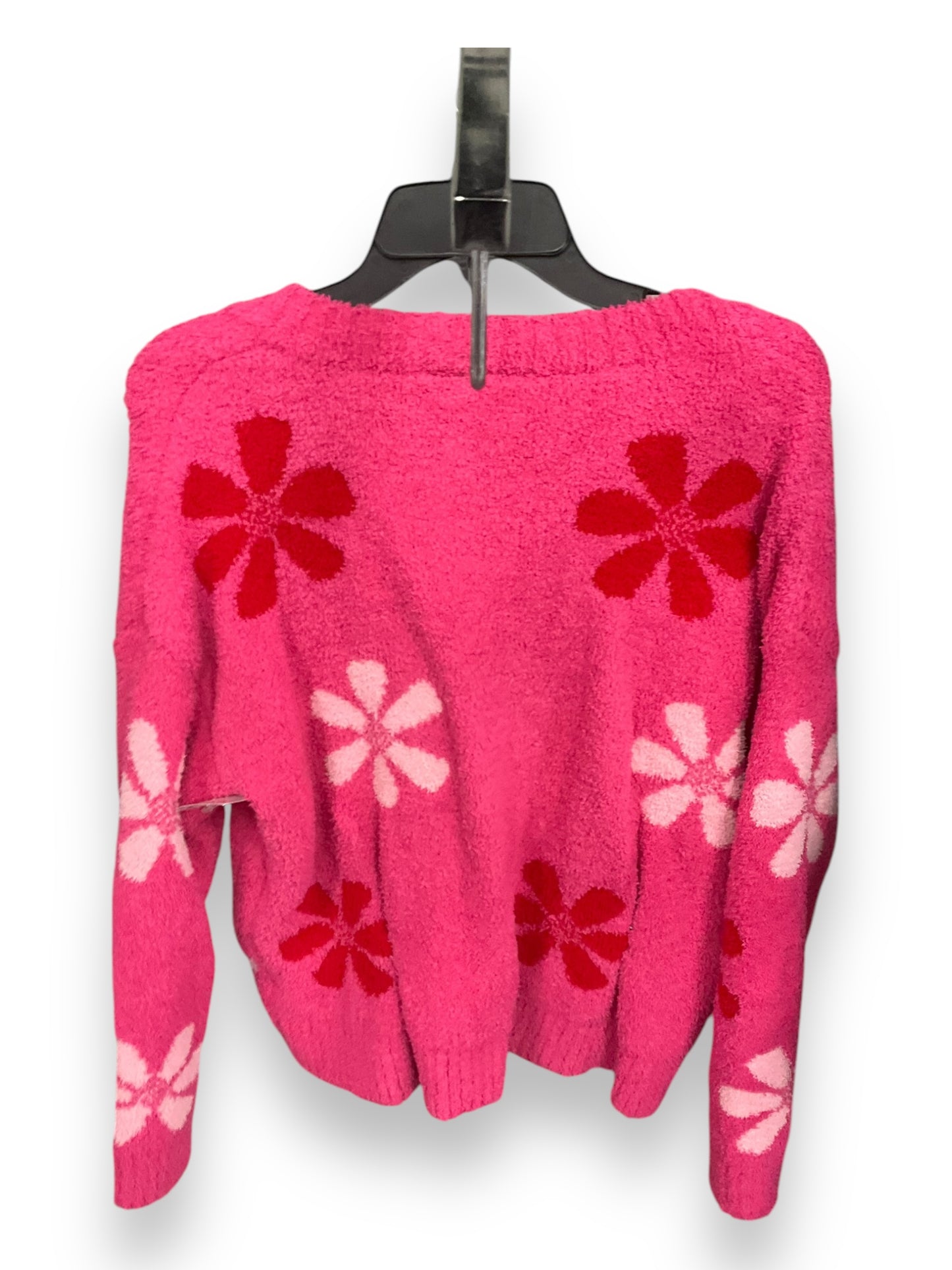 Sweater Cardigan By Jodifl In Pink & Red, Size: M