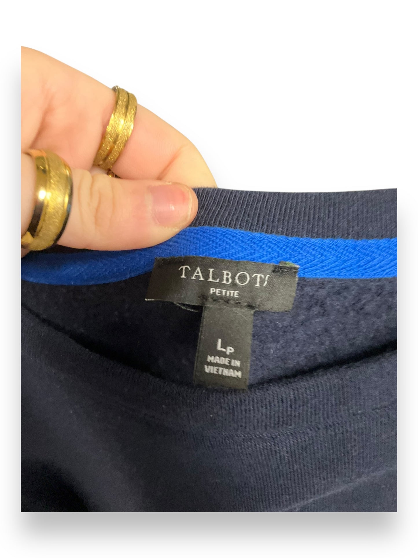 Top Long Sleeve By Talbots In Navy, Size: L