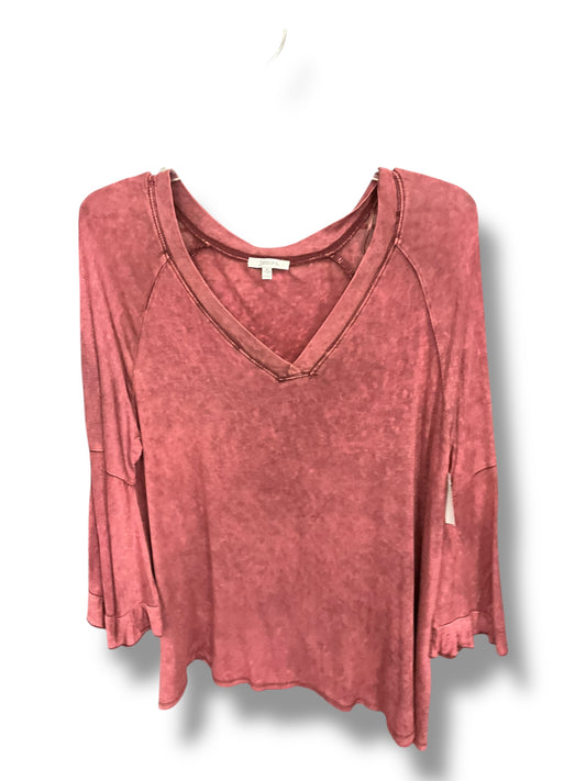 Top Long Sleeve By Jodifl In Red, Size: M