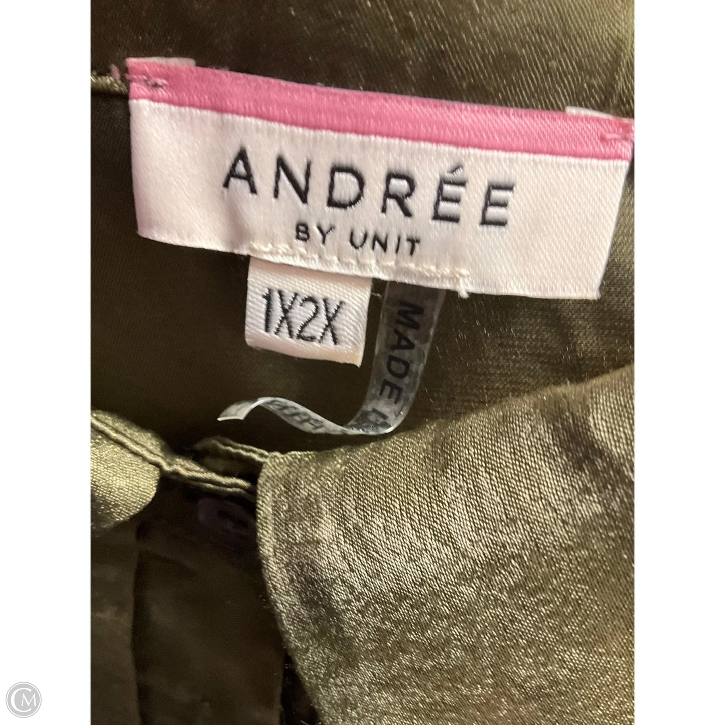 Top Short Sleeve By Andree By Unit In Green, Size: 2x