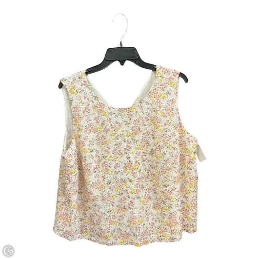Top Sleeveless By Loft In Floral Print, Size: Xl