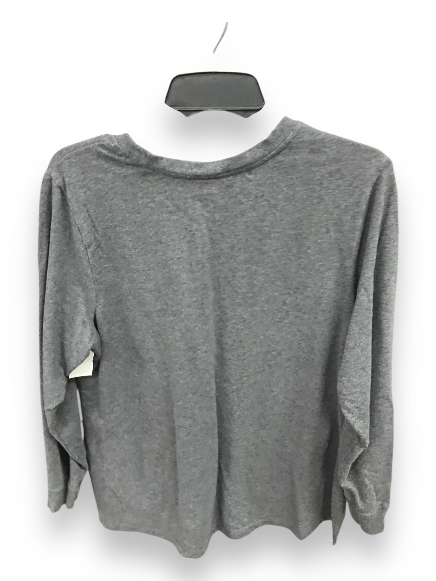 Top Long Sleeve Basic By Denim And Company In Grey, Size: L
