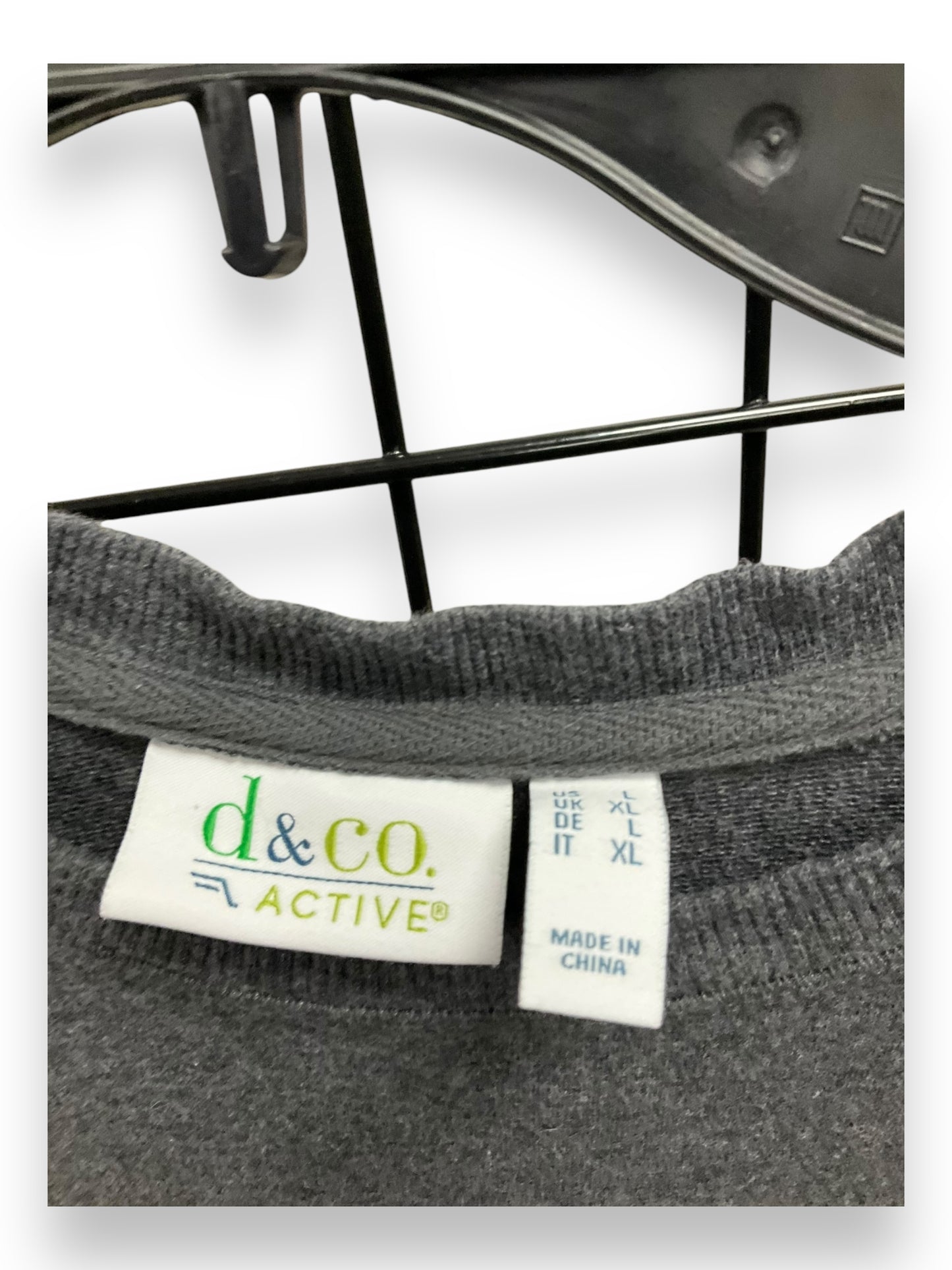 Top Long Sleeve Basic By Denim And Company In Grey, Size: L