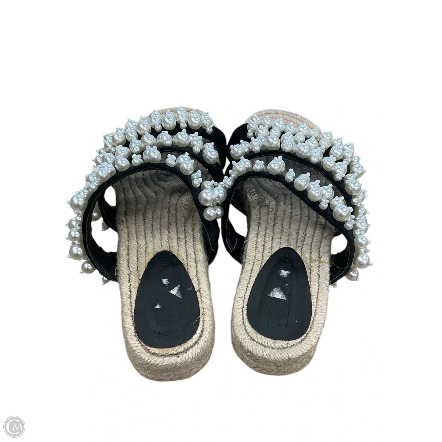 Sandals Heels Platform By Asos In Black & Tan, Size: 5