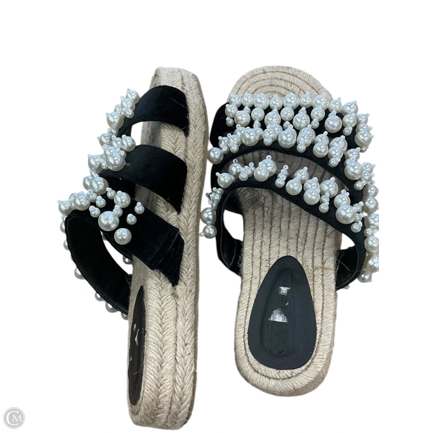 Sandals Heels Platform By Asos In Black & Tan, Size: 5