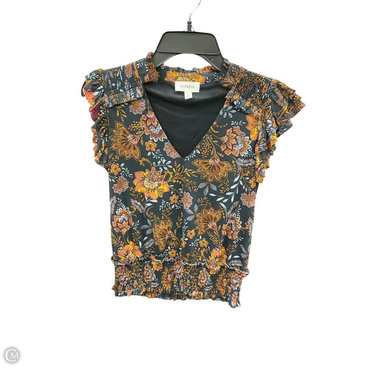 Top Sleeveless By Evereve In Floral Print, Size: Xs