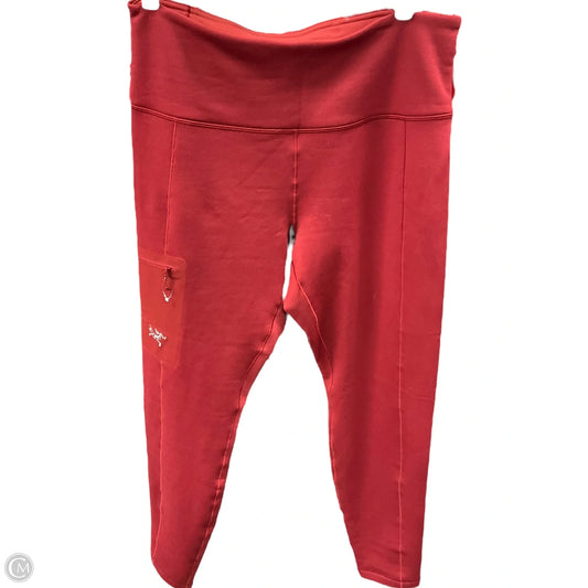 Athletic Leggings By Arctaryx In Red, Size: L
