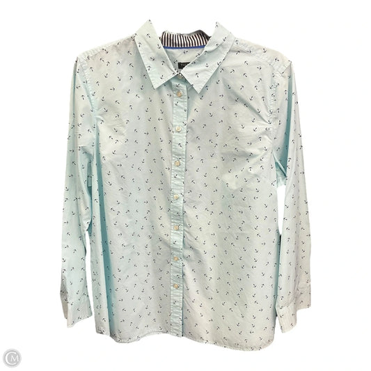 Blouse Long Sleeve By Talbots In Blue, Size: Xlp