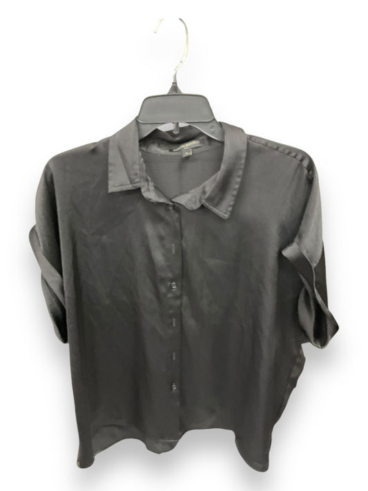 Blouse Short Sleeve By Banana Republic In Black, Size: L