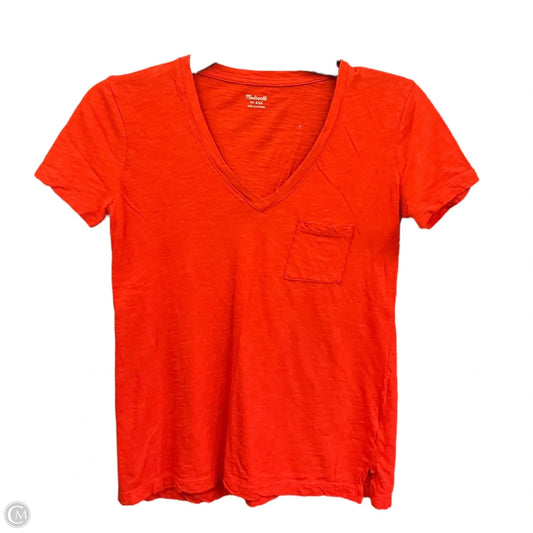 Top Short Sleeve Basic By Madewell In Orange, Size: Xxs