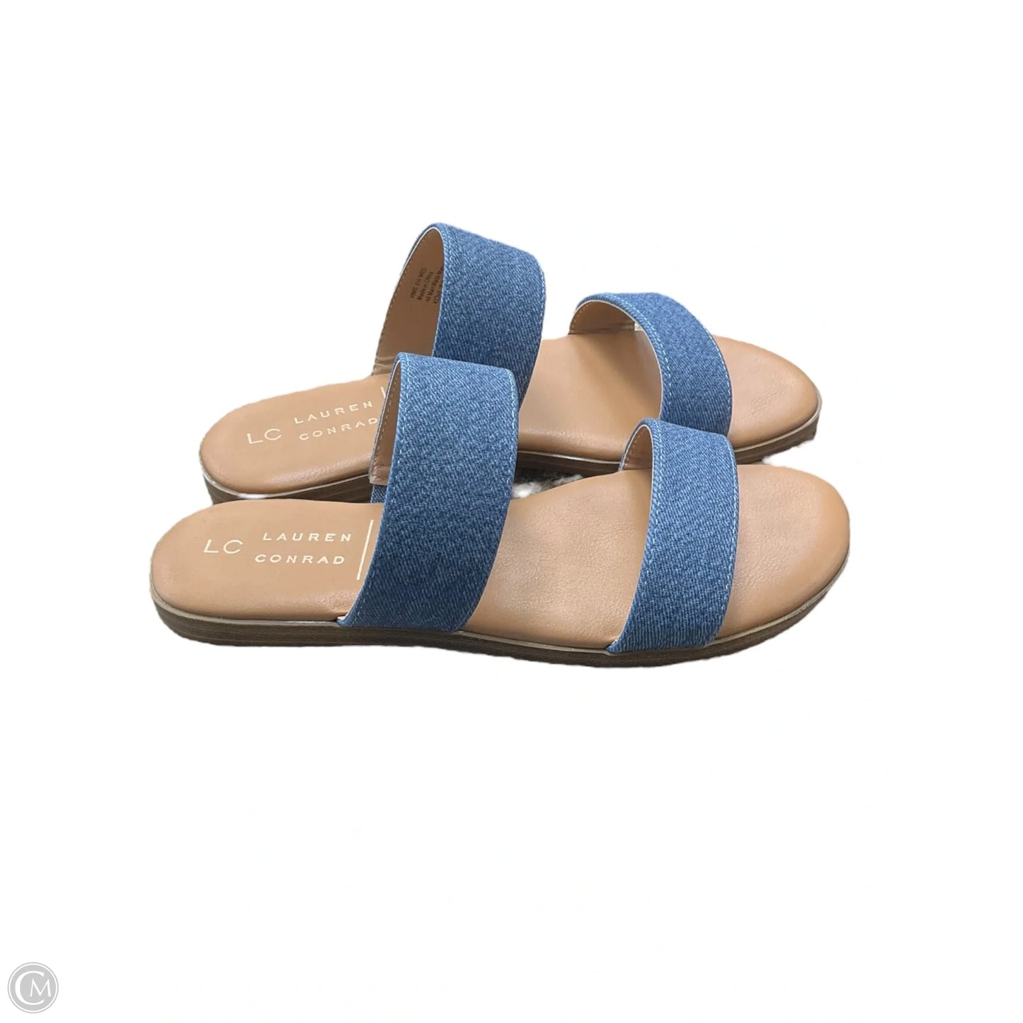 Sandals Flats By Lc Lauren Conrad In Blue & Tan, Size: 6.5