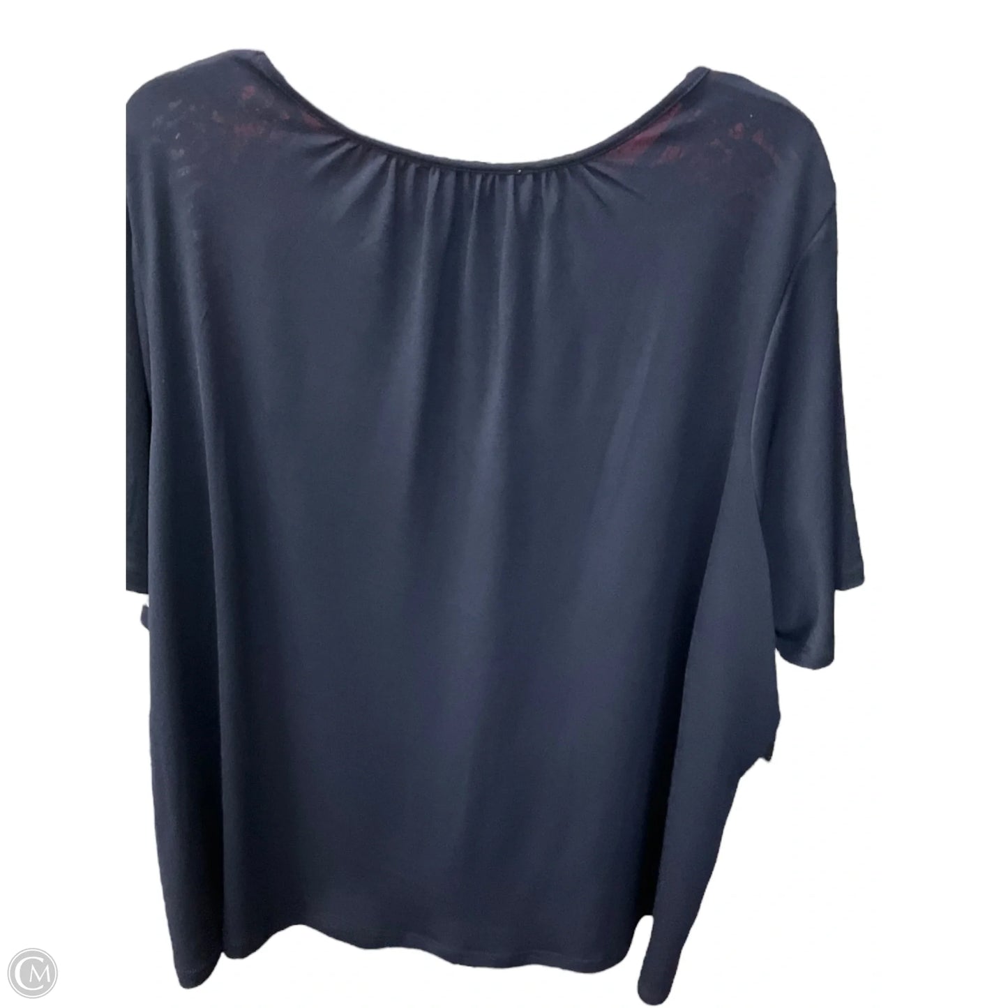 Top Short Sleeve By Chelsea And Theodore In Navy, Size: 2x