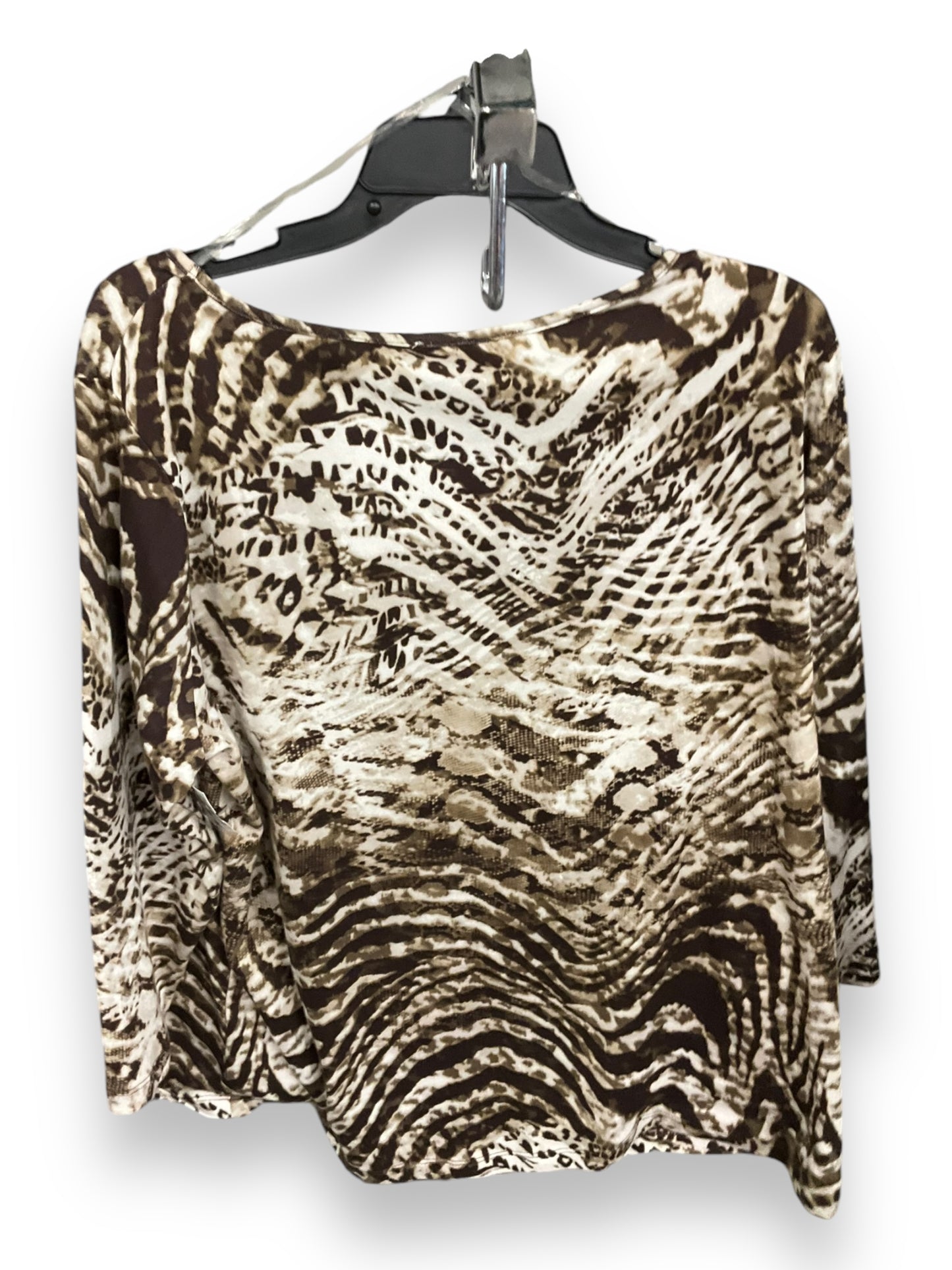 Top 3/4 Sleeve Basic By Jones New York In Animal Print, Size: 2x