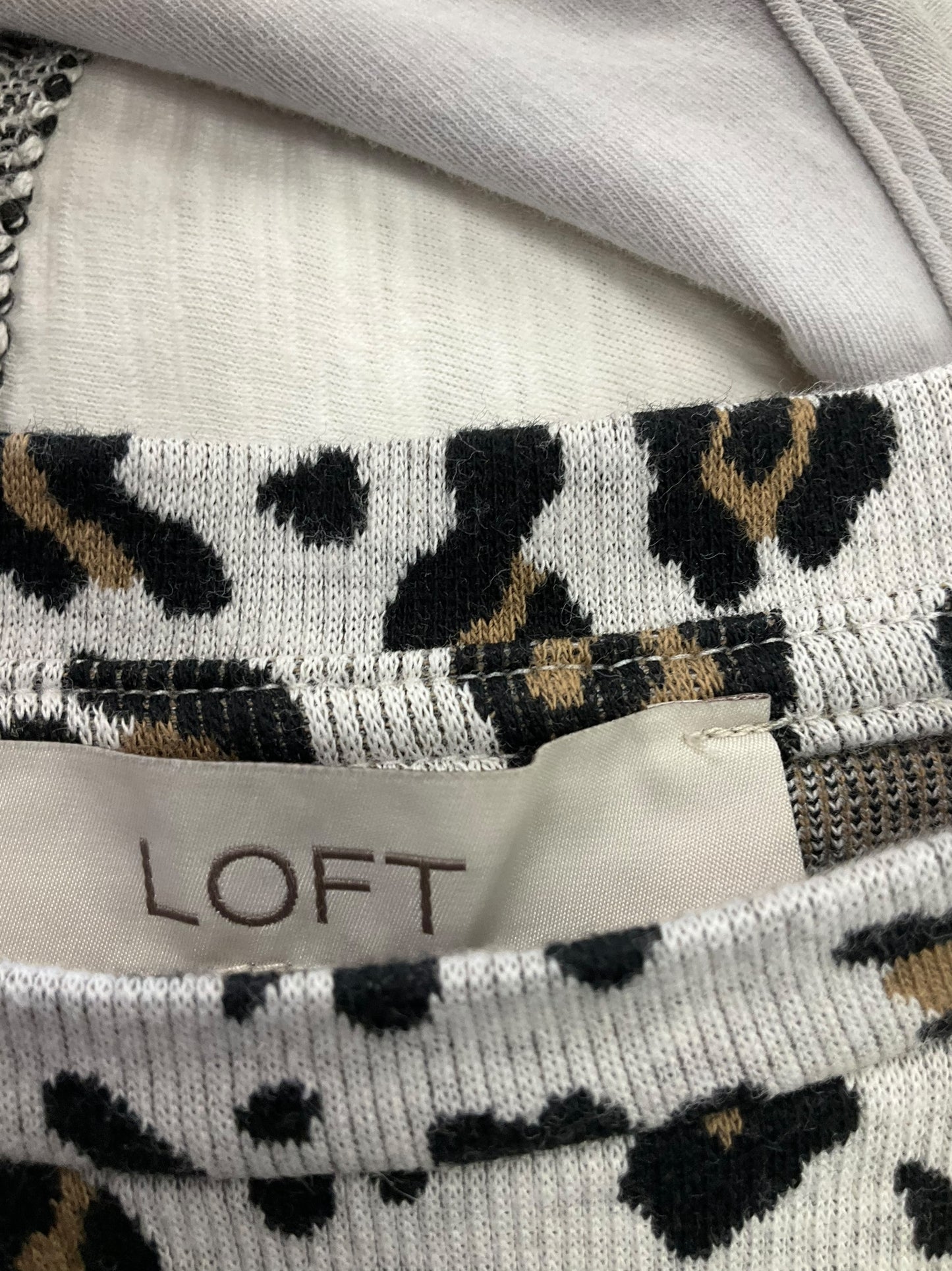 Top Short Sleeve By Loft In Animal Print, Size: Xxl