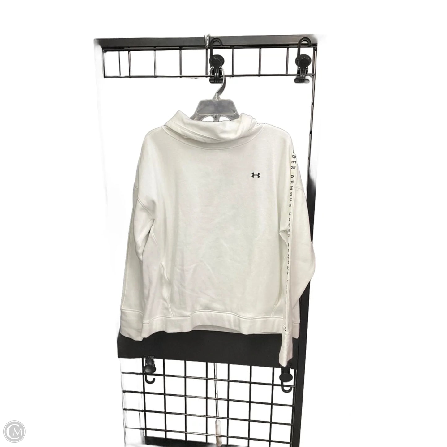 Athletic Top Long Sleeve Collar By Under Armour In White, Size: Xl