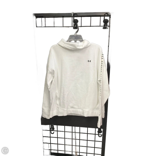 Athletic Top Long Sleeve Collar By Under Armour In White, Size: Xl