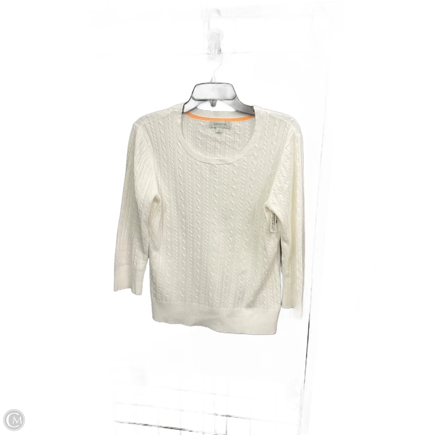 Top Long Sleeve Basic By Merona In White, Size: L