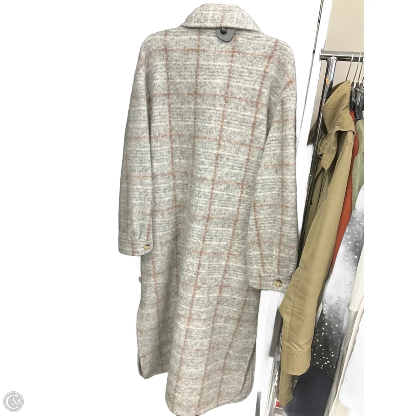 Coat Faux Fur & Sherpa By Express In Grey, Size: L