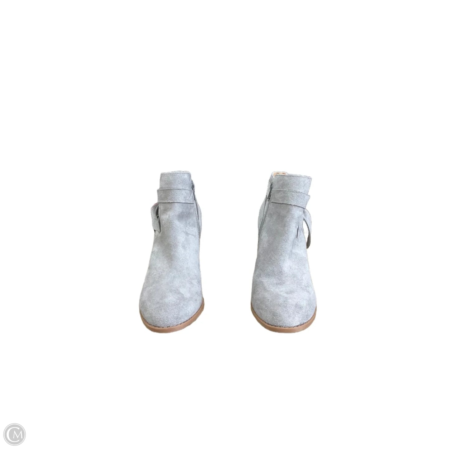 Boots Ankle Heels By Clothes Mentor In Grey, Size: 9.5