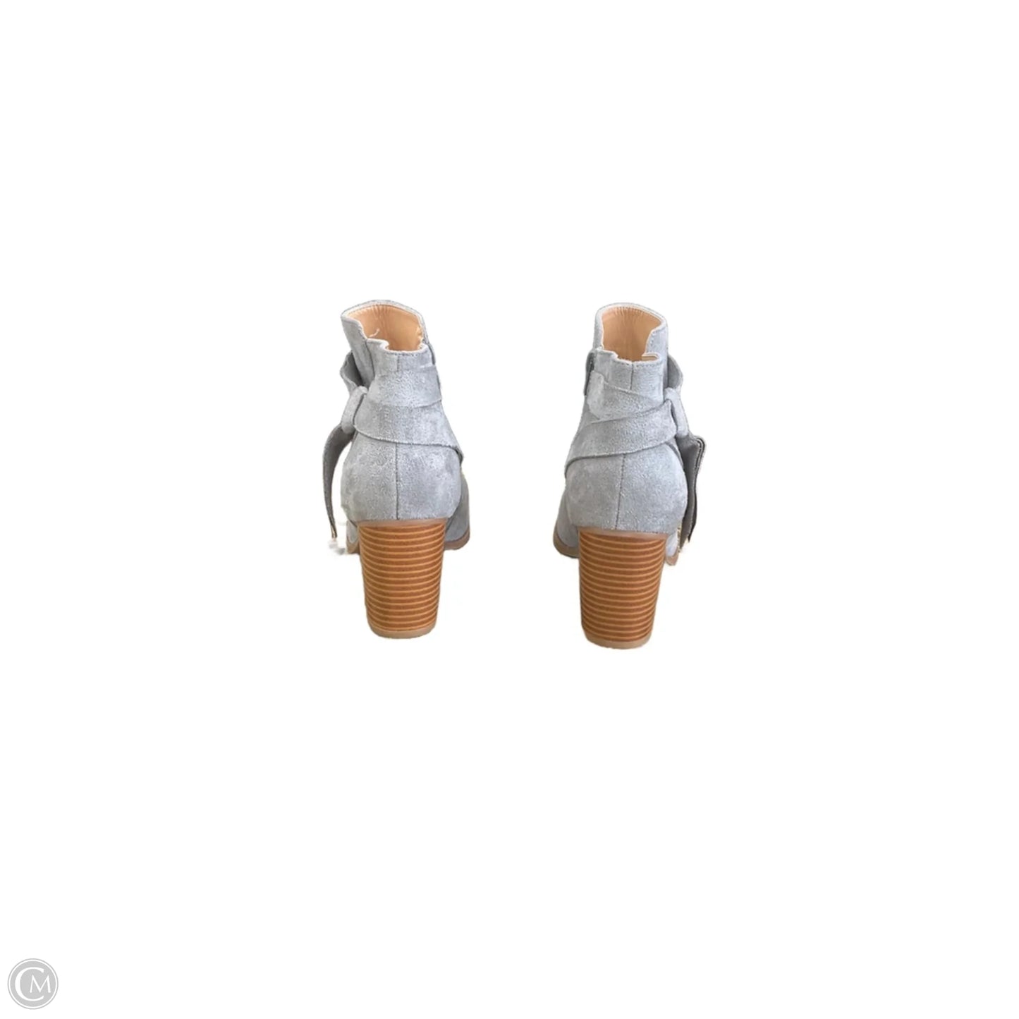 Boots Ankle Heels By Clothes Mentor In Grey, Size: 9.5