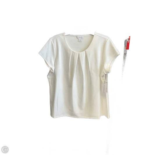 Top Short Sleeve Basic By Liz Claiborne In White, Size: Xxl