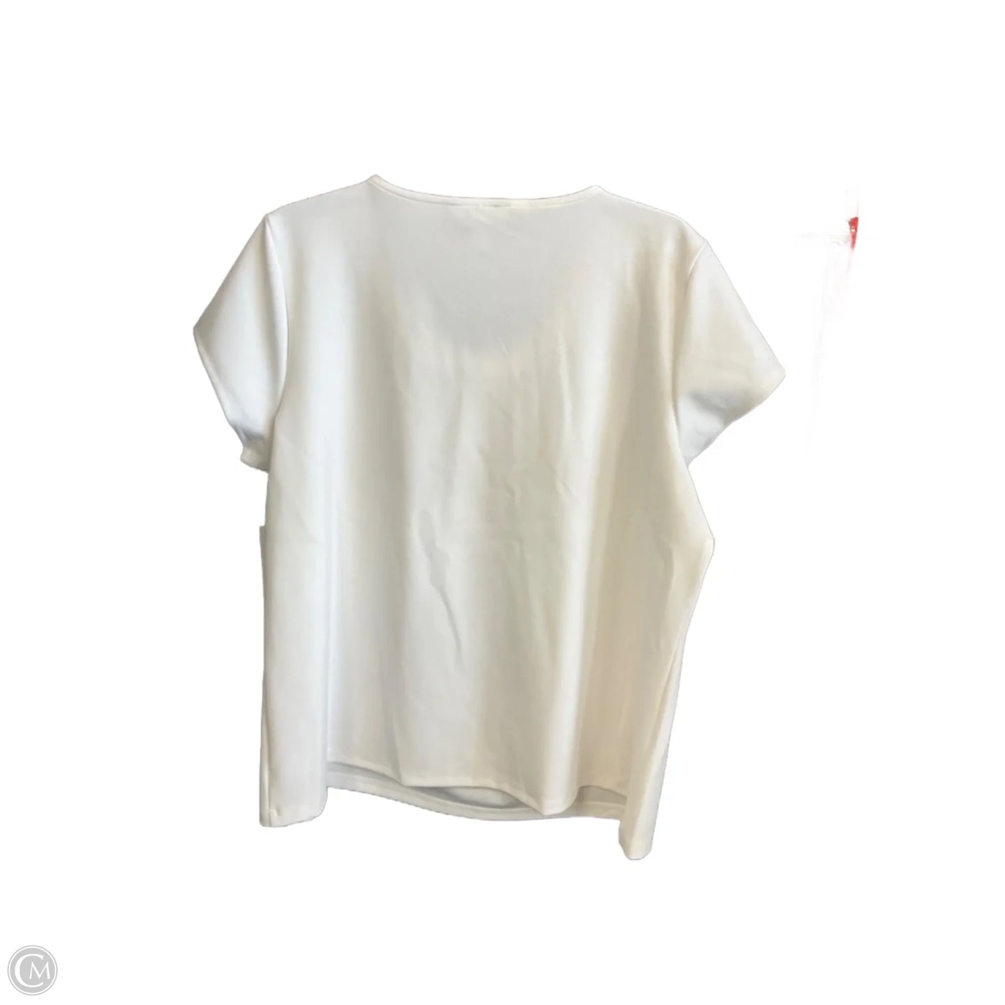 Top Short Sleeve Basic By Liz Claiborne In White, Size: Xxl