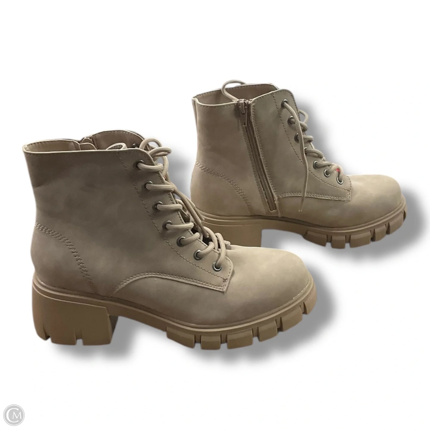 Boots Combat By Mia In Tan, Size: 8.5