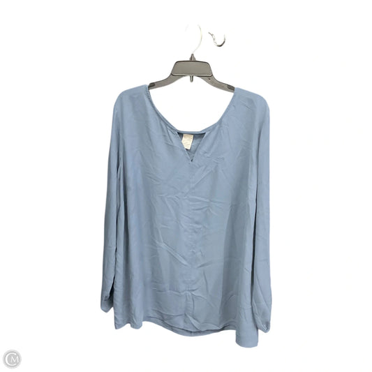 Top Long Sleeve Basic By Terra & Sky In Blue, Size: 2x