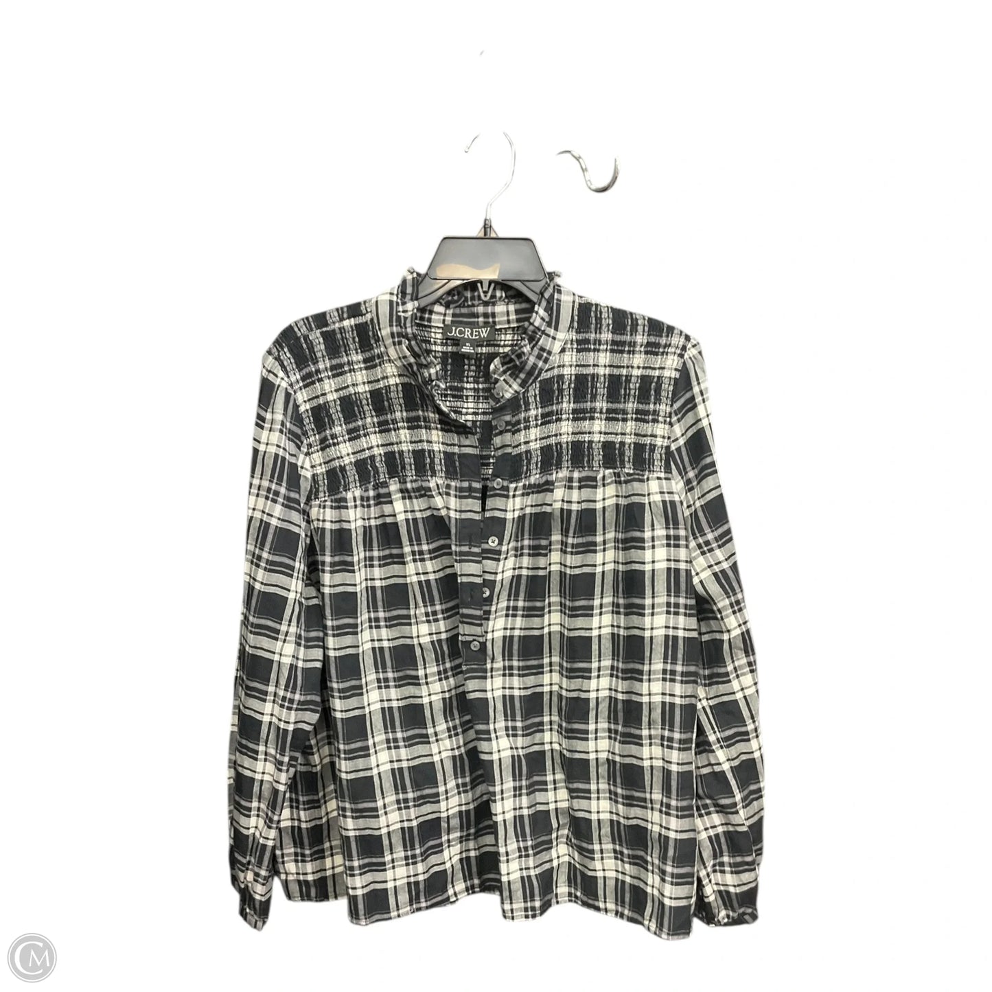 Top Long Sleeve By J. Crew In Plaid Pattern, Size: Xl