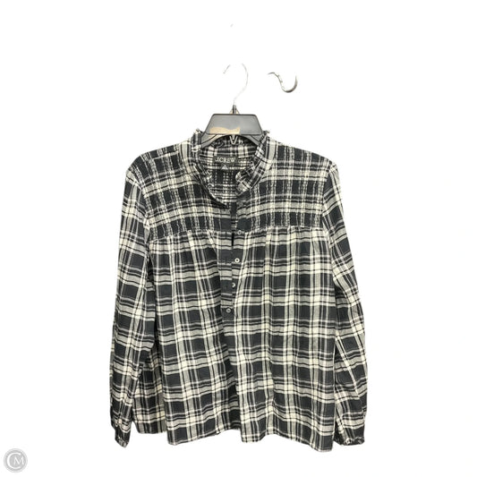 Top Long Sleeve By J. Crew In Plaid Pattern, Size: Xl