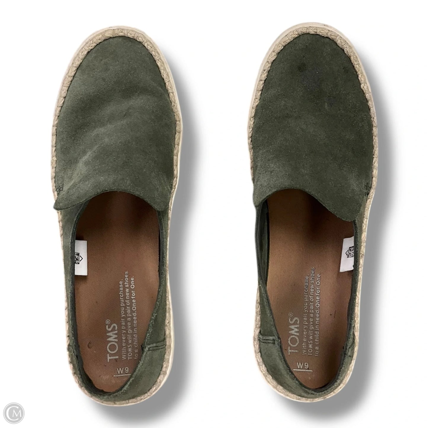 Shoes Flats By Toms In Green, Size: 9