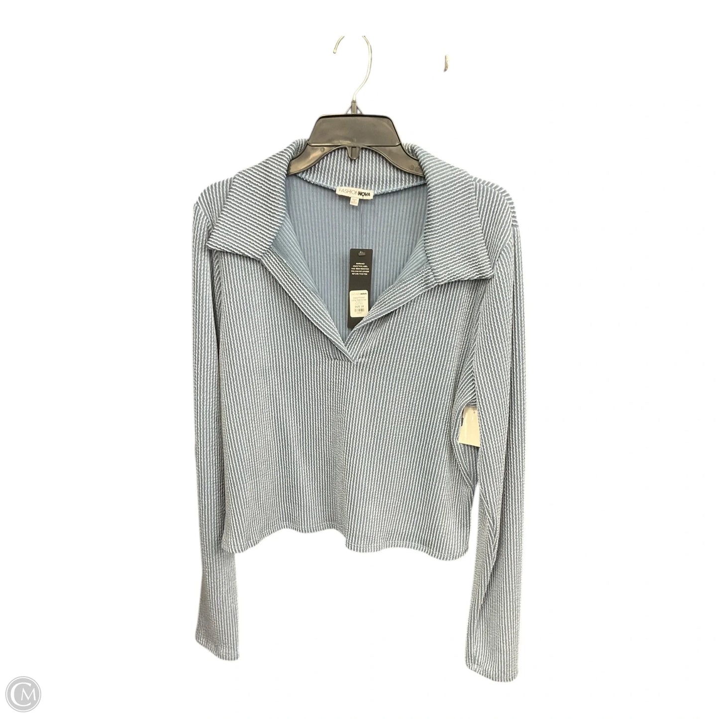 Top Long Sleeve Basic By Fashion Nova In Blue, Size: 3x