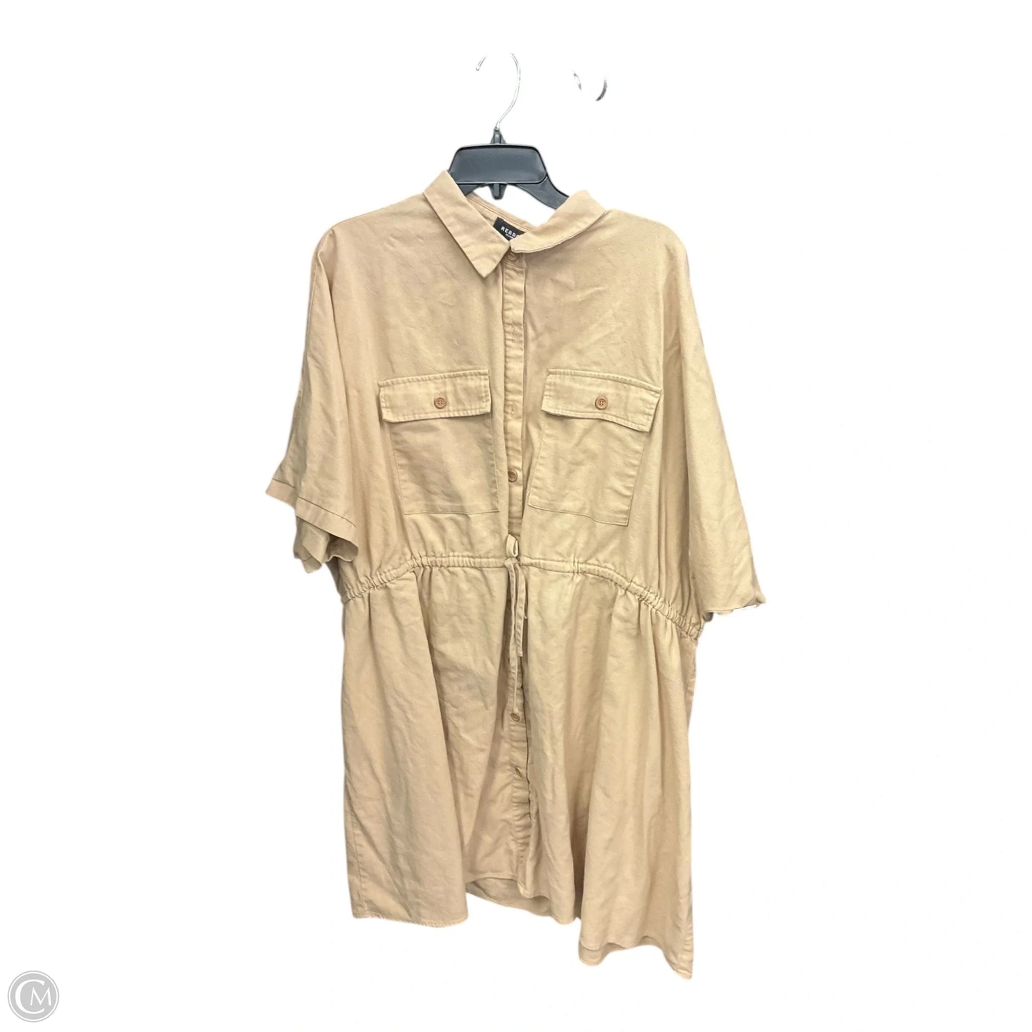 Dress Casual Midi By Clothes Mentor In Tan, Size: 3x