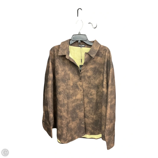 Jacket Shirt By Fashion Nova In Brown, Size: 3x
