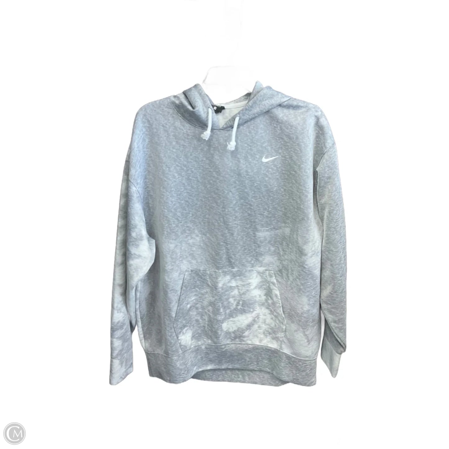 Athletic Top Long Sleeve Hoodie By Nike Apparel In Grey, Size: M