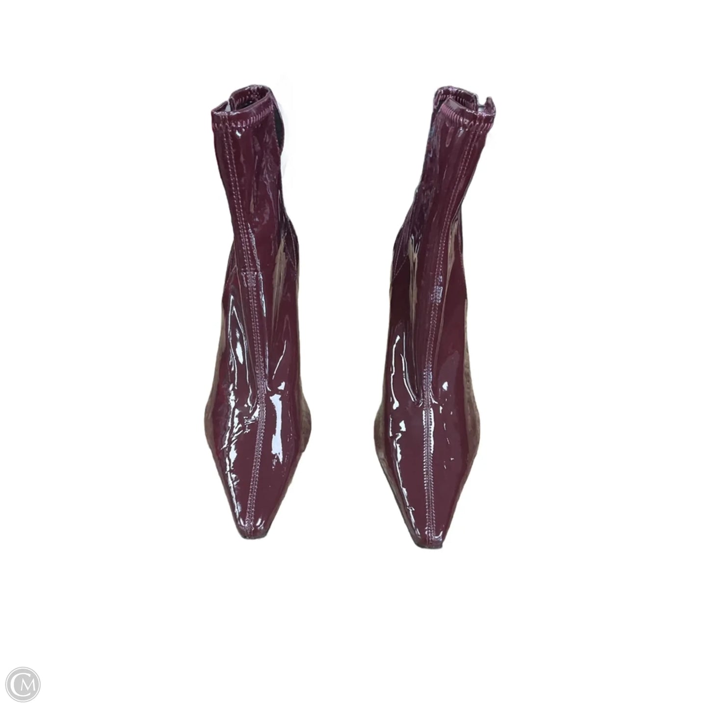 Boots Ankle Heels By Zara In Maroon, Size: 9