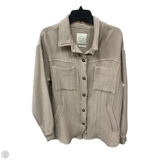 Jacket Shirt By Stoosh In Tan, Size: Xl