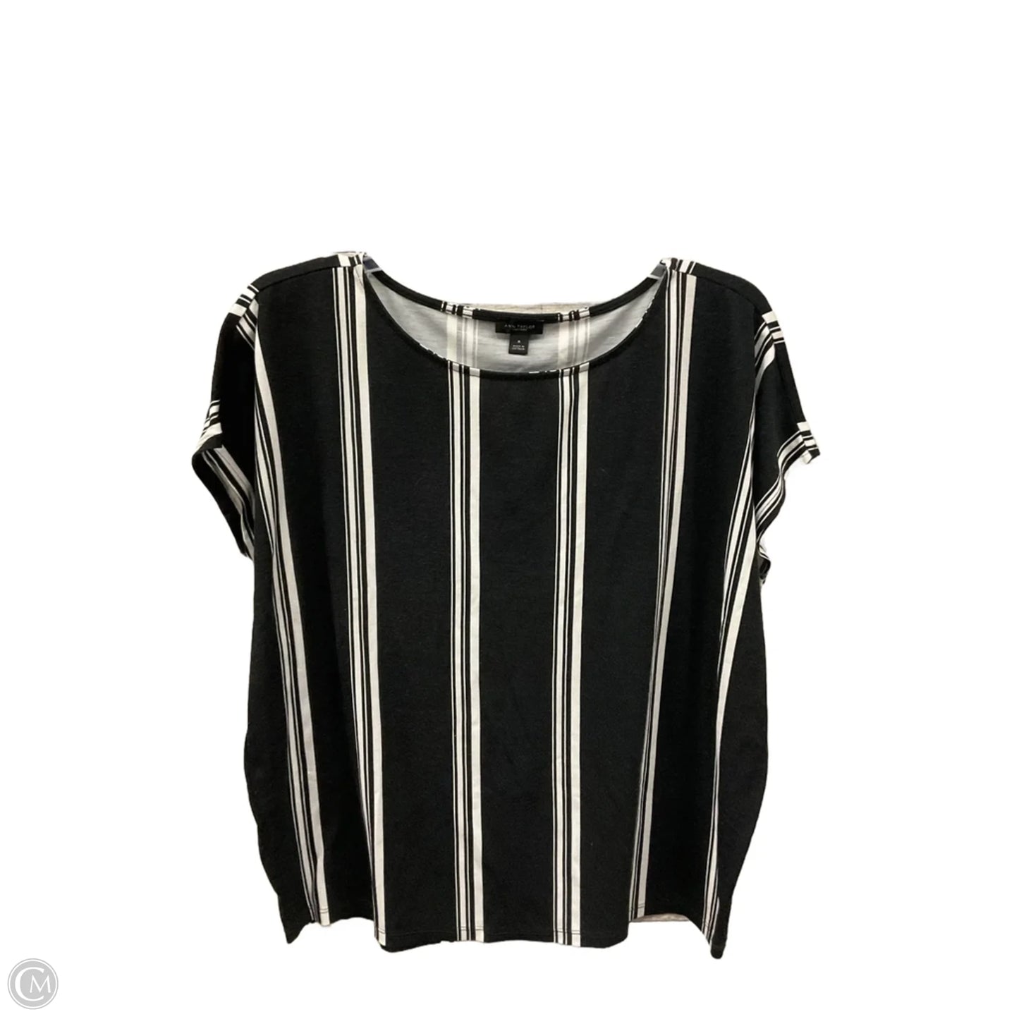 Top Short Sleeve By Ann Taylor In Striped Pattern, Size: M