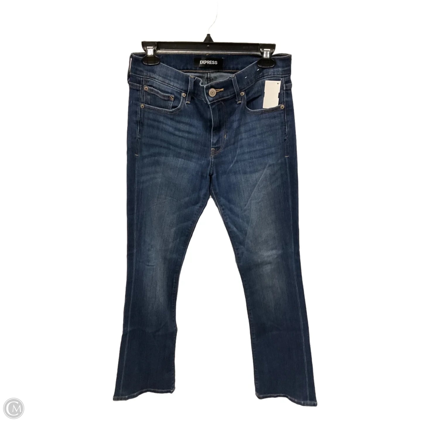 Jeans Flared By Express In Blue Denim, Size: 4