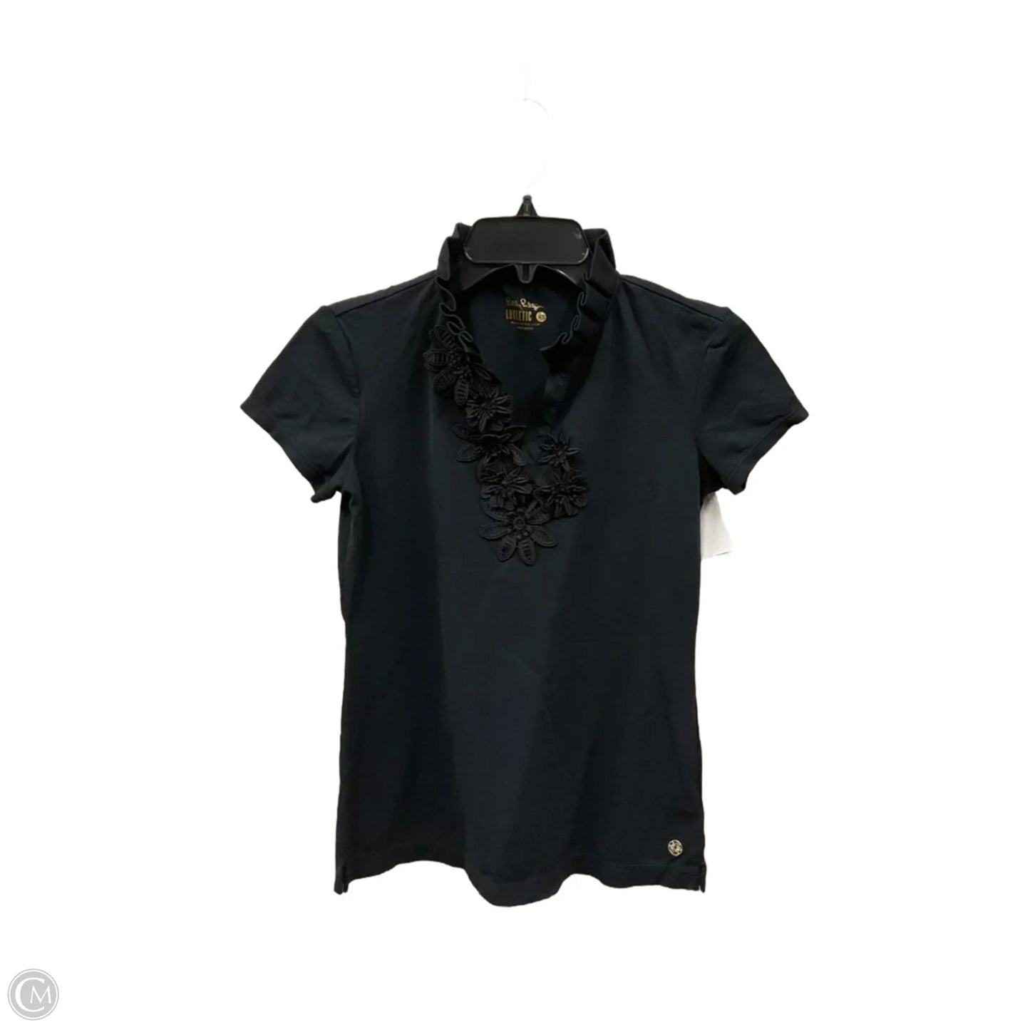 Top Short Sleeve Designer By Lilly Pulitzer In Black, Size: Xs