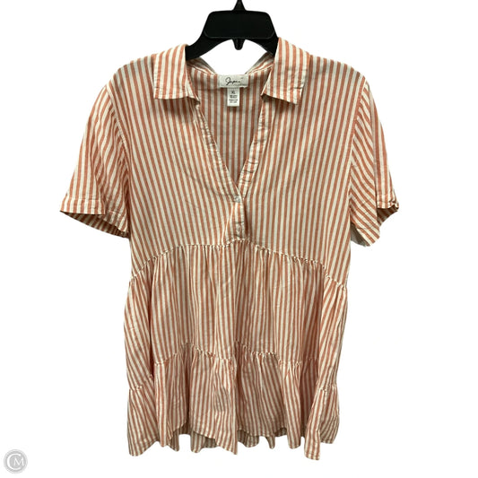 Top Short Sleeve By Japna In Striped Pattern, Size: Xl
