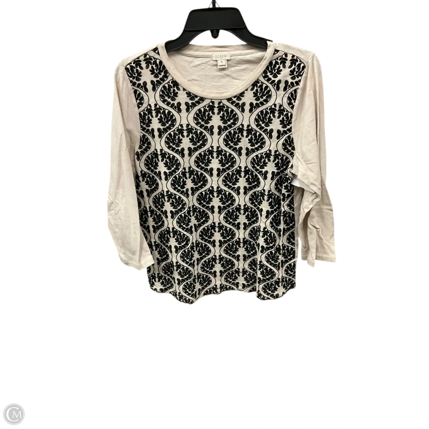 Top Long Sleeve By J. Crew In Black & Tan, Size: Xl