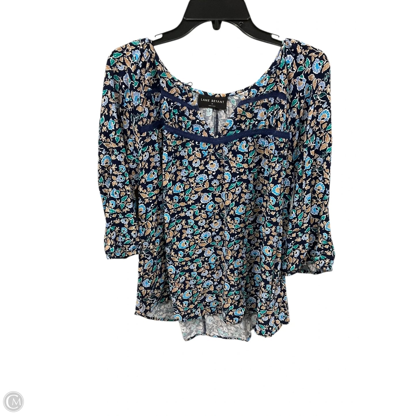 Top 3/4 Sleeve By Lane Bryant In Blue, Size: Xl