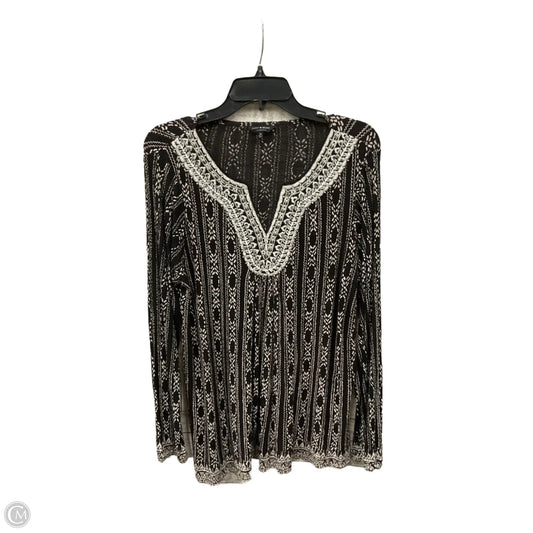 Top Long Sleeve By Lucky Brand In Black & White, Size: 1x