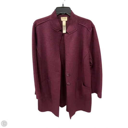 Coat Wool By Chicos In Purple, Size: Xl